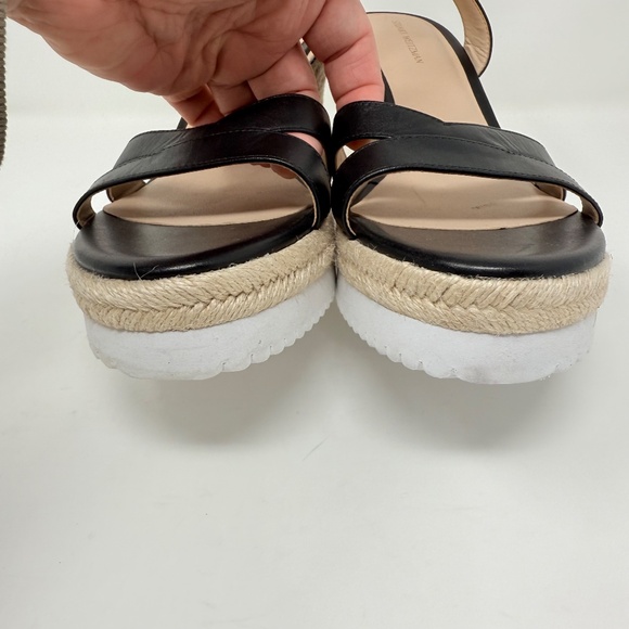 New Stuart Weitzman Catlina Espadrille Wedge Sandal Black Sz 9.5 - Picture 10 of 13